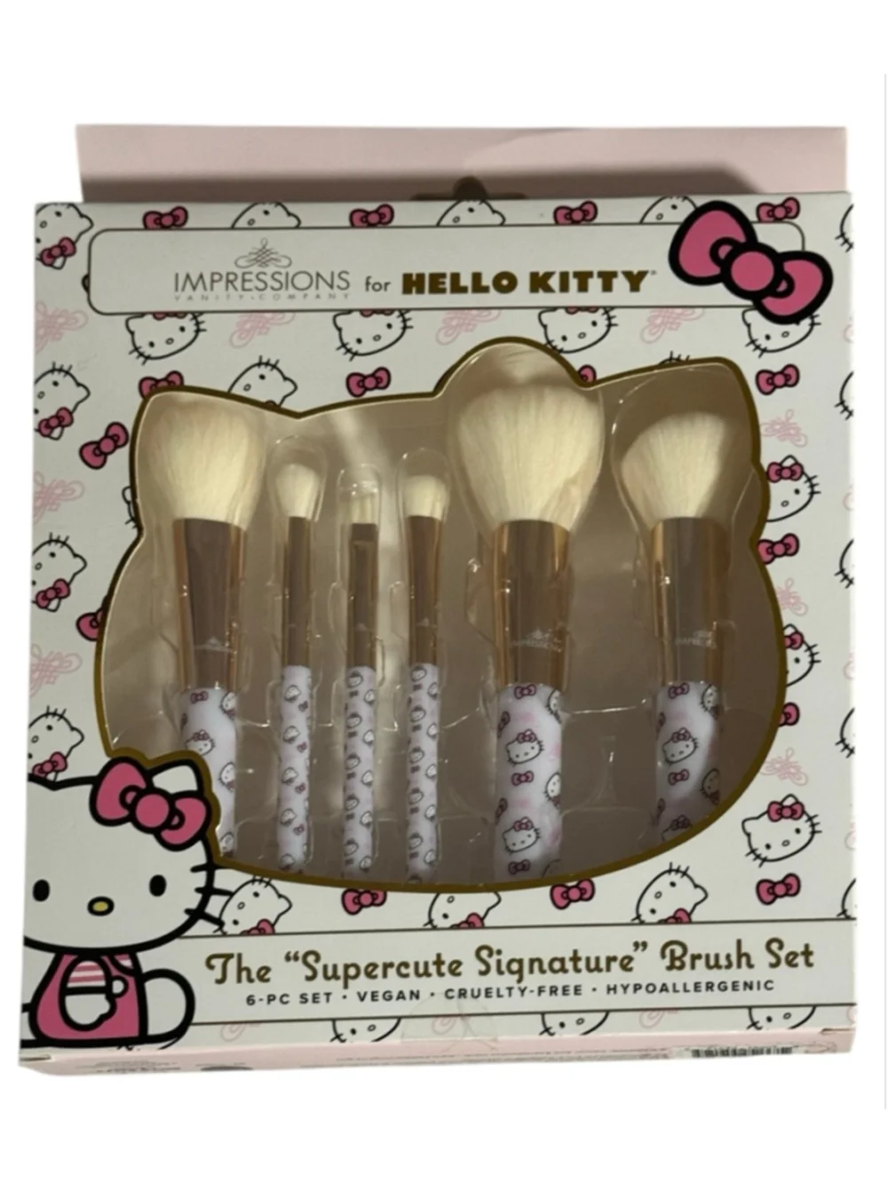 New Hello Kitty 6 Makeup Brush Set White, Impressions Vanity